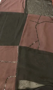 Bufanda/Envoltura De Colección Negra y Ciruela Transparente Sólida Origen Desconocido Lentejuelas 18" x 72" - Imagen 1 de 3
