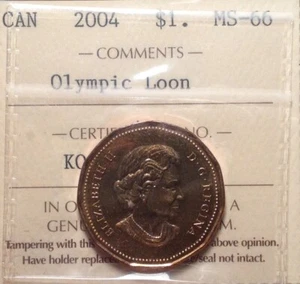 *MS66* 2004 OLYMPIC LOON $1 ICCS MS66 + 1994 PROOF LOONEY - Bild 1 von 3