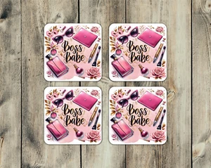 Boss Babe 29, Coasters, 4x4", 4mm thick, neoprene, non-slip, sturdy, (4sq165) - Picture 1 of 1