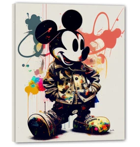 Fabelhaft Mickey Mouse Vintage Comic art Graffiti Bild 50x60 kunstwerk GR15 - Picture 1 of 2