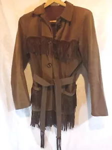 Chaqueta de cuero para mujer Buckskin con flecos Hippie Easyrider abrigo de montaña - Imagen 1 de 9