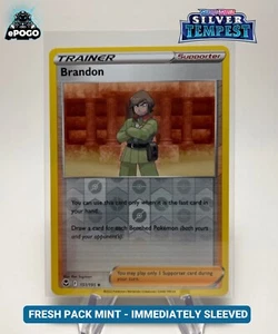 Brandon 151/195 Reverse Holo Pokemon TCG: Silver Tempest Card MINT SHIPPED TODAY - Picture 1 of 2