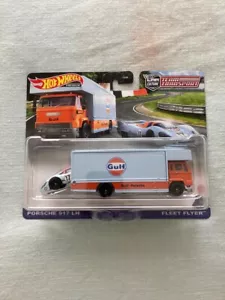 Hot Wheels - Team Transport - Gulf Porsche 917 LH & Fleet Flyer Truck - New - Picture 1 of 2
