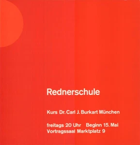 Otl Aicher VHS-Ulm ORIGINAL-Plakat 1959 "Rednerschule" Grafik /HfG - Picture 1 of 1