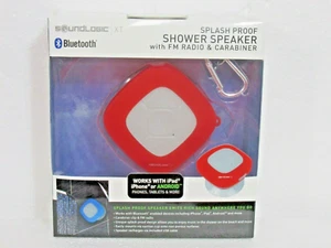 Sound Logic XT Wireless Bluetooth Shower Speaker w/ FM Radio & Carabiner Red NEW - Picture 1 of 2