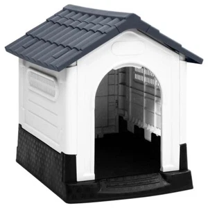 Dog House Grey, White, Black Polypropylene Small Durable - Picture 1 of 8
