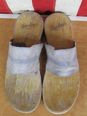 Sandalias de gimnasio atléticas Rawlings vintage de los años 40 suela de madera vestuario zapatos boxeo Foto 1 de 4