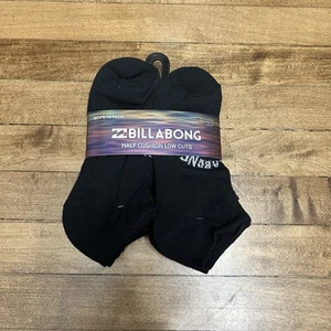 Nuova confezione da 10 calzini Billabong ragazzo taglio basso neri taglia 9-11 scarpa taglia 3-9 A8 - Foto 1 di 3