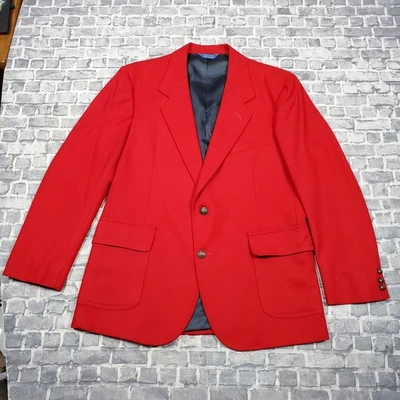 Vtg Pendleton Blazer Mens 42 Wool Red  USA Christmas Holiday Santa Jacket Large - Image 1 of 4