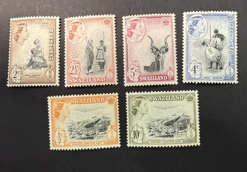 Sellos Swazilandia MNH 1956, (6 sellos, juego de piezas) Inc 5s como en la foto Foto 1 de 1