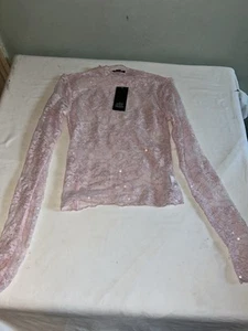 Damen Langarm Spitze Pailletten Top - Wild Fable. XXS Neu Mit Etikett - Bild 1 von 3