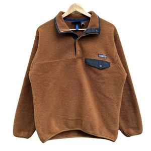 Vintage 90s Patagonia Synchilla Fleece Jacket Snap-T Mens Small Brown Black - Picture 1 of 13