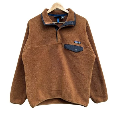 Vintage 90s Patagonia Synchilla Fleece Jacket Snap-T Mens Small Brown Black - Image 1 of 4