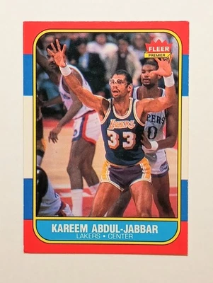 1986-87 Fleer Kareem Abdul-Jabbar #1 LA Lakers HOF MUITO BOM ESTADO-EX **frete grátis** - Imagem 1 de 2