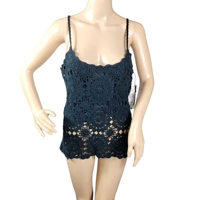 Suéter Lauren Ralph Lauren Mujer Mediano Crochet Mezcla Seda Tejido a Mano Pullover Foto 1 de 4