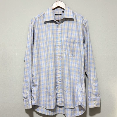 Burberry London Plaid Long Sleeve cotton shirt 16 L Made In USA - Image 1 of 4