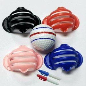 Stencil marcatore palline da golf tripla pista 3 linee marcatore golf mark con 2 penne - Foto 1 di 17