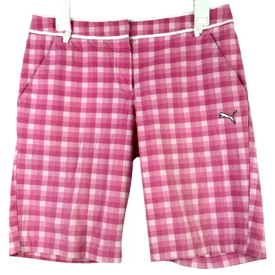 Pantalones cortos Bremuda Puma Sport lifestyle rosa/blanco a cuadros para mujer talla 8 Foto 1 de 4