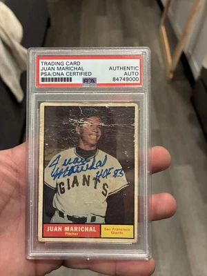 1961 Topps Juan Marichal Rookie Auto Salón de la Fama Foto 1 de 2