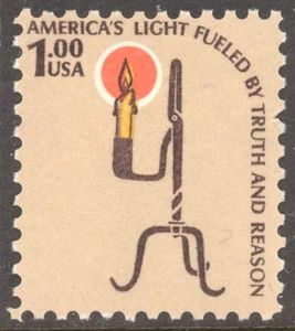 Scott 1610 the 1975 $1.00 Rush Lamp & Candle Holder from Americana Issue - MNH - Picture 1 of 1