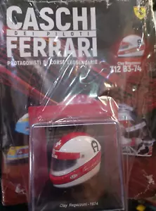 CLAY REGAZZONI - (1974) HELMET TUTTI I CASCHI DEI PILOTI FERRARI N.#18 1:5 - Foto 1 di 5