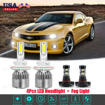Para Chevrolet Chevy Camaro 2010 2011-2013 - 4 piezas 6000K Faro LED + Bombillas antiniebla Foto 1 de 4
