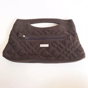 Vera Bradley Microfiber Espresso Brown Quilted Clutch Purse - Magnetic Closure - Picture 1 of 10