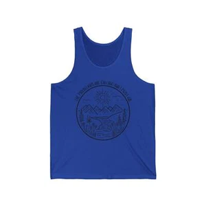 The Mountains Are Calling and I Must Go Unisex Jersey Tank Top, Hiking Shirt, Mo - Picture 1 of 37