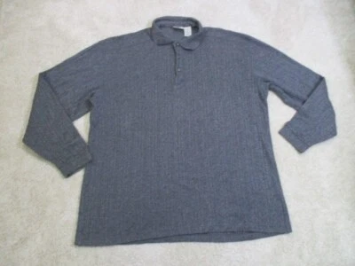 De Colección Fieldmaster Suéter Texturizado Polo Tejido Para Hombre Grande Gris Manga Larga Foto 1 de 4