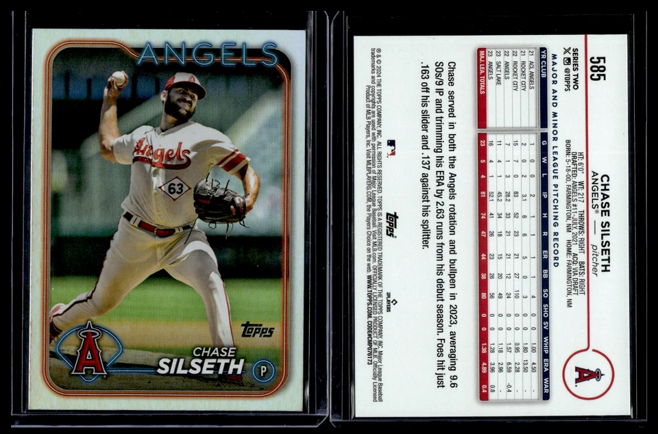 2024 Topps Series 2 Rainbow Foil #585 Chase Silseth - Image 1 of 1