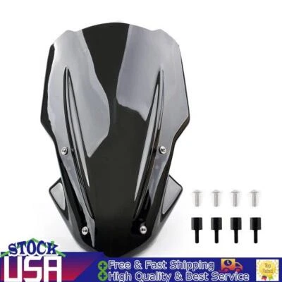 Windscreen Windshield Screen with Bracket For Kawasaki Z900 2017-2018 Black Foto 1 de 4