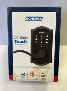 Palanca de pantalla táctil sin llave Schlage Touch FE695 V CAM 716 ACC bronce envejecido NUEVO - Imagen 1 de 4