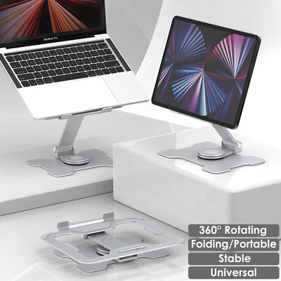 360° Metal Laptop Riser Stand Adjustable Desktop Holder for MacBooks & Laptops - Image 1 of 4