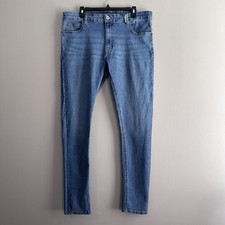 ASOS Collusion x001 Men's Mid Blue Wash Skinny Jeans Non-Stretch Denim 40W
