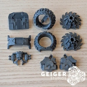 Necromunda House Goliath Bits | Goliath Maulers | Grinding Wheel Front Tire Set - Picture 1 of 1