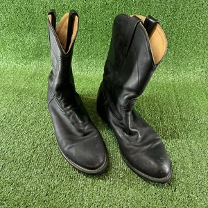 Men’s Durango Black Leather Biker Western Boots Size 10.5 Cowboy - Picture 1 of 7