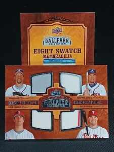 2008 UD MLB BALLPARK COLLECTION EIGHT SWATCH JERSEY RELICS CHIPPER SMOLTZ HAMELS