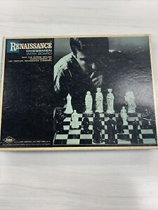 E.S. Lowe Renaissance Chessmen With Board Felted Pieces Set #831 1959 COMPLETE