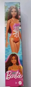 BEACH BARBIE Mattel Barbie Doll - Brunette in Orange Swimsuit -HPV20 - New- 2022 - Bild 1 von 4