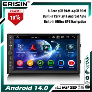 4G+64GB Android 14 Autoradio GPS Navi DAB+CarPlay Wifi DSP OBD2 BT5.0 DTV RDS FM - Foto 1 di 24