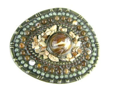 Hebilla de cinturón adornada con piedra impresionante y única sin marca de 3" hecha a mano Foto 1 de 3