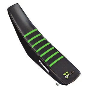 D-COR  SEAT COVER BLACK W/GREEN RIBS KAW Kawasaki KLX110 KLX110L KLX110R KLX110R - Picture 1 of 1
