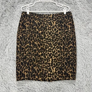 Talbots Petites Straight Skirt NWT Women's 12P Animal Print Wool Blend Fuzzy - Picture 1 of 11