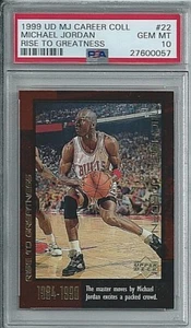 MICHAEL JORDAN (HOF) 1999 MJ CARRERA COLECCIÓN #22 PSA GEMA COMO NUEVA 10 (1 DE 2 POP) - Imagen 1 de 2