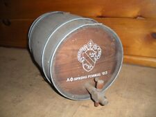 Vintage Wooden Whiskey Wine Beer Barrel Keg with Metal Bands and Bung