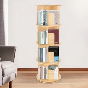 Rotating 4-Tier 360° Display Shelf - Floor Stand Bookcase Storage Solution - Picture 1 of 16