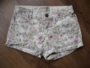 SPRINGFIELD Mädchen Damen Shorts kurze Hose Gr. 34 XS Weiß mit Blumenmuster TOP - Bild 1 von 2