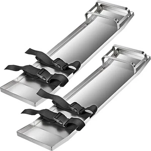 VEVOR Concrete Knee Boards Stainless Steel Knee Sliders 30" x 8" Pair w/ Straps - Picture 1 of 12