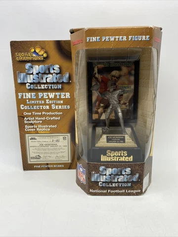 Joe Montana Sports Illustrated Limited Edition, Pewter Figure, Vintage 1997 NOS Cover
