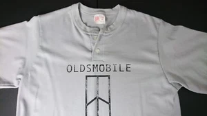 NEW Vintage Oldsmobile GM Men M Gray Henley T Shirt USA Howe Single Stitch I3 - Picture 1 of 10
